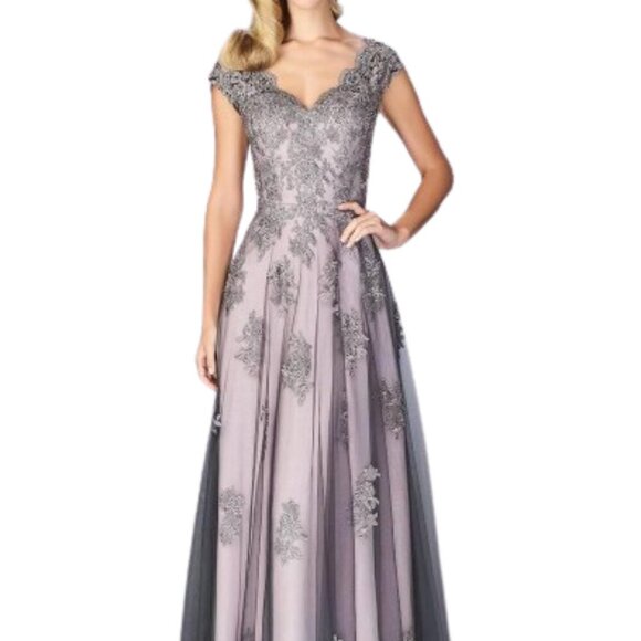 NWT La Femme 23449SC Prom Dress Pink Gray size 6 and 20 - Picture 1 of 10